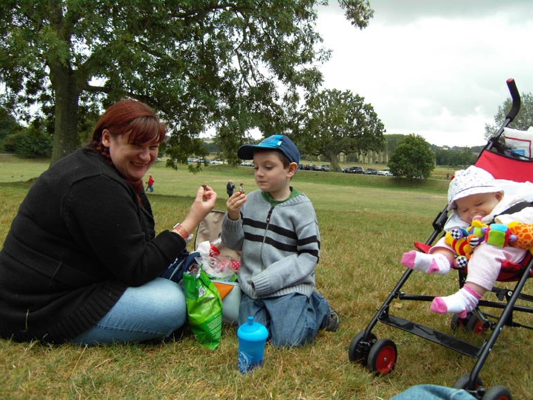[A family picnic at Bodium Castle]