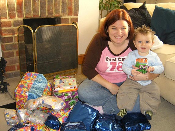 [Tom's mountain of presents]