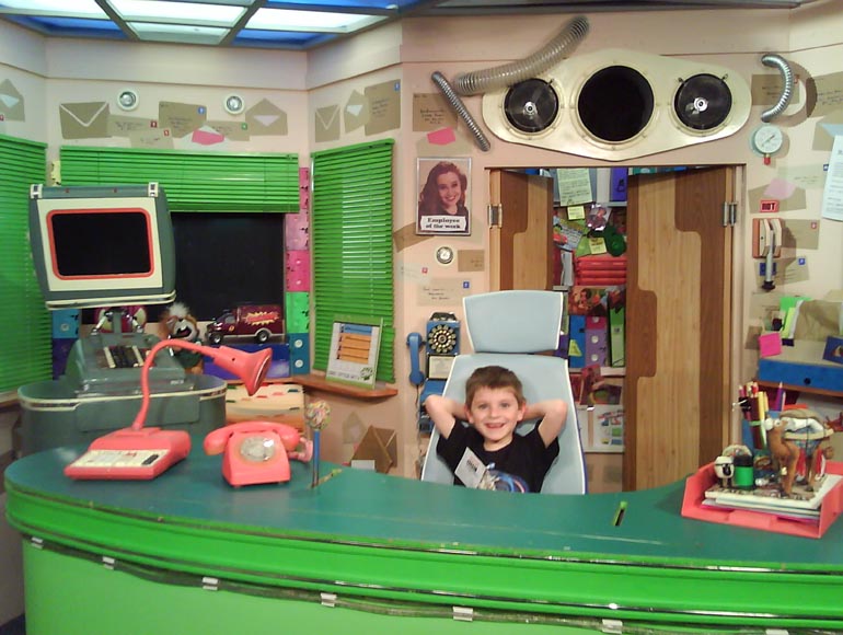 [Tom takes up his new career as a CBBC presenter!]