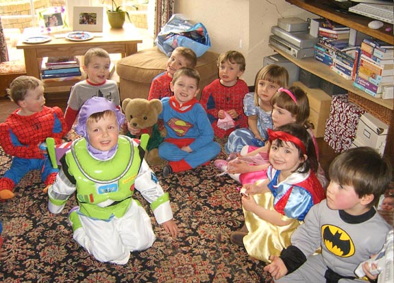 [Dressing up as Super-Tom for his friend Josh's birthday party]