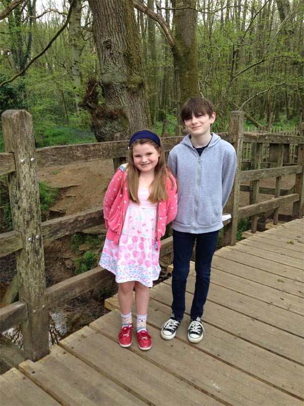 [Tom and Emma playing Poohsticks again]