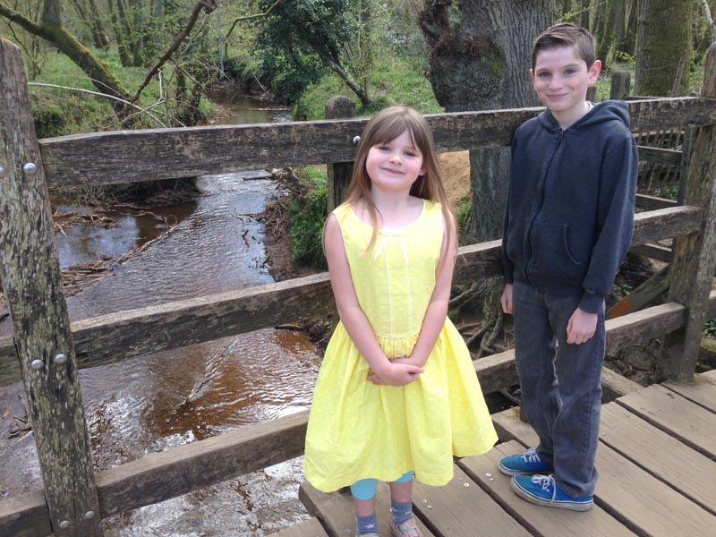 [Playing Poohsticks]