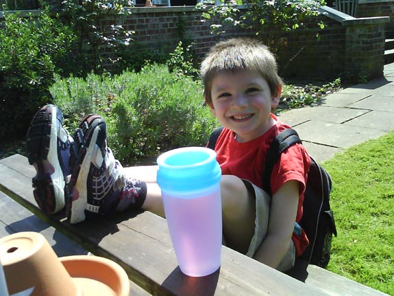 [Relaxing in his local pub's beer garden]